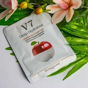 BIOAQUA V7 Маска-салфетка для лица с полифенолами яблока (Увлажняет, освежает, улучшающая цве