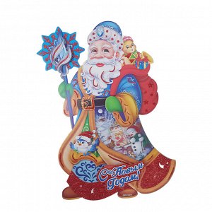 Декоративное панно "Дед мороз" / 30 x 21 см