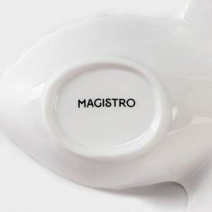 Менажница 4 ячейки Magistro «Лист Бланш», 27x4 см, фарфор, белая