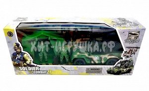 Набор военный Палатка с солдатами + машина 81-36D, 81-36D