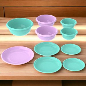 Набор мисок с тарелками-крышками №2 (10 предметов)