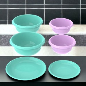 Набор мисок с тарелками-крышками №3 (6 предметов)
