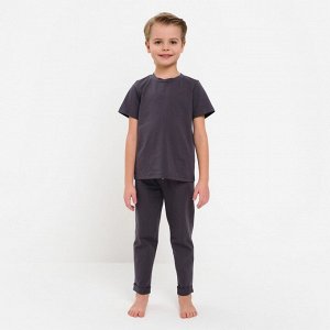 Пижама для мальчика (футболка, брюки) MINAKU цвет графит, рост 134