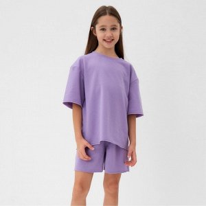 Костюм детский (футболка, шорты) MINAKU: Casual Collection, лиловый.