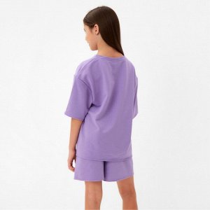 Костюм детский (футболка, шорты) MINAKU: Casual Collection, лиловый.