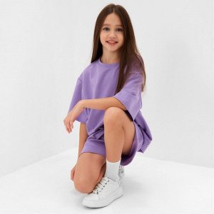 Костюм детский (футболка, шорты) MINAKU: Casual Collection, лиловый.