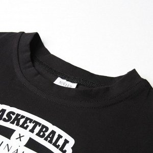 Футболка детская MINAKU: bascetball kids, чёрная.