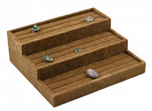 Подставка для колец 3 ступени бархат кофейный, 270*240*90мм
