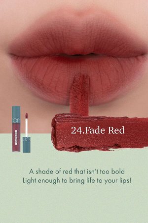 Вельветовый тинт с матовым финишем в приглушенном оттенке красного Velvet Tint 24 Fade Red