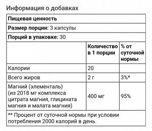 Цитрат магния, 90 мягких таблеток