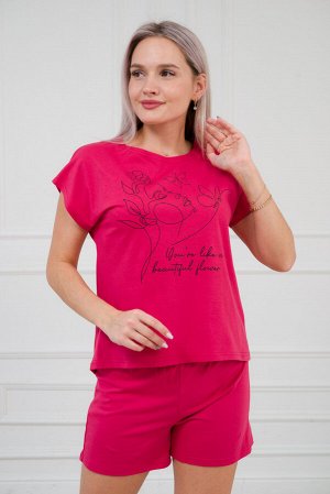 Пижама из кулирки женская Ника малина