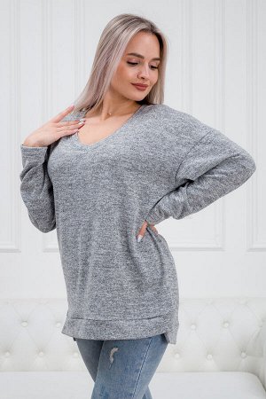 Джемпер женский из ангоры кашемир меланж Афина серый