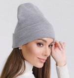 Шапка женская цвет серый меланж