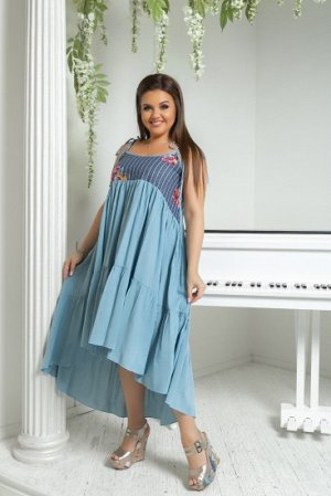 Платье Ткань: штапель + вышитый джинс
Длина платья: 105/145 см.