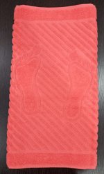 Махровый коврик для ног цвет Горячий коралл 50*70 см
