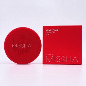 Missha Кушон тональный с матовым финишем Velvet Finish Cushion SPF50+ PA+++ № 21 (светлый беж) 15 г