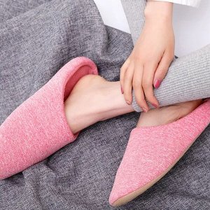 Теплые тапочки на мягкой подошве, темно-розовый