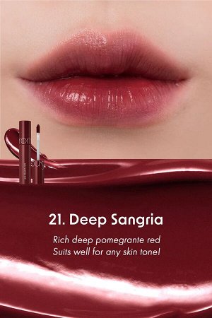 Стойкий глянцевый тинт для губ в тёмном гранатовом оттенке Juicy Lasting Tint 21 Deep Sangria