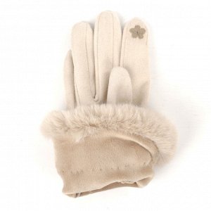 Перчатки с меховой манжетой, искусственная замша, FABRETTI JRF3-5