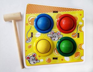 WoodLand Toys Стучалка цветная «Сыр», 4 отверстия, 115310