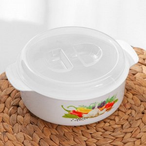 Кастрюля для СВЧ, 1,2 л, пластик, цвет ассорти