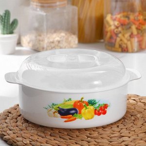 Кастрюля для СВЧ, 2,1 л, пластик, цвет ассорти