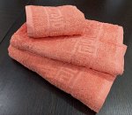 Махровое полотенце 100*150 см хлопок цвет Обжигающий коралл