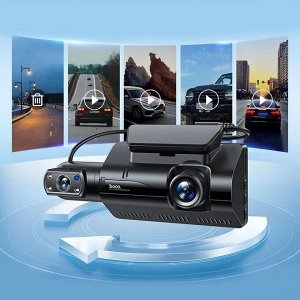 Автомобильный видеорегистратор с двумя камерами Hoco DI07 Max (WIFI version)