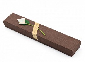 Коробочка подарочная для украшений 210*40*20мм с цветком, цв.коричневый.