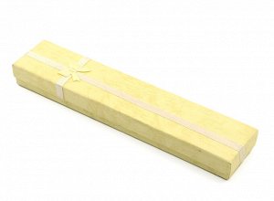 Коробочка подарочная для украшений 210*40*20мм, с бантом, цв.желтый.