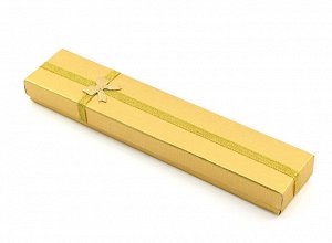 Коробочка подарочная для украшений 210*40*20мм, с бантом, цв.золотистый.