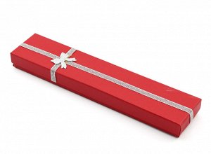 Коробочка подарочная для украшений 210*40*20мм, с бантом, цв.красный.