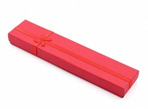 Коробочка подарочная для украшений 210*40*20мм, с бантом, цв.красный.