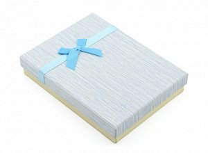 Подарочная упаковка под набор 160*120*30мм, с бантом, цв.голубой.