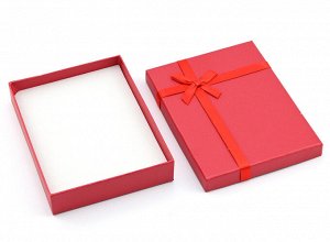 Подарочная упаковка под набор 160*120*30мм, с бантом, цв.красный.