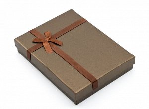Подарочная упаковка под набор 160*120*30мм, с бантом, цв.шоколадный.