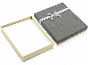 Подарочная упаковка под набор 190*160*30мм, с бантом, цв.серый.