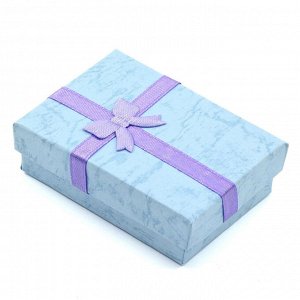 Подарочная упаковка под набор 90*70*25мм с бантом, цв.голубой.