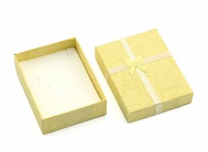 Подарочная упаковка под набор 90*70*25мм с бантом, цв.желтый.