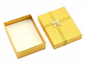 Подарочная упаковка под набор 90*70*25мм с бантом, цв.золотистый.