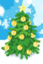 Рисование по номерам Новогодняя ёлочка
