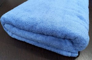Махровое полотенце (простынь) 155*220 см хлопок цвет Синее море