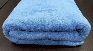 Махровое полотенце (простынь) 155*220 см хлопок цвет Синее море