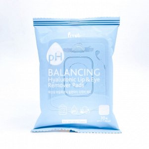 Диски-ремуверы для быстрого снятия макияжа с губ и глаз PRRETI PH Balancing Hyaluronic Lip and Eye Remover Pads, 30 шт.
