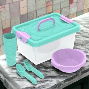Набор посуды для пикника №6 «Вояж» (6 персон, 25 предметов)