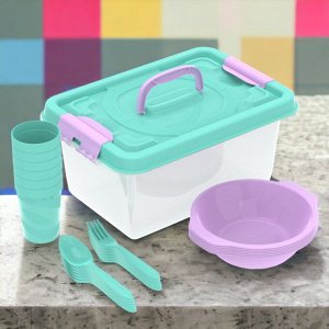 Набор посуды для пикника №6 «Вояж» (6 персон, 25 предметов)