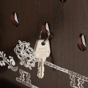 Ключница настенная «Правила дома. Доски», орех, 26.5?31.5 см