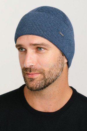 Мужская шапка с отворотом Топ 427 джинсовый