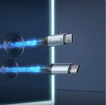 Зарядный кабель HOCO Type-C на Type-C U112 Shine 60W 3A RGB Подсветка и быстрая зарядка