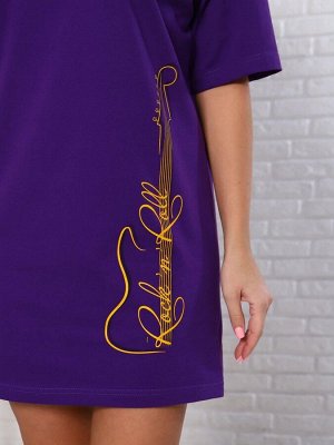 Рок-н-ролл - платье-футболка фиолетовый